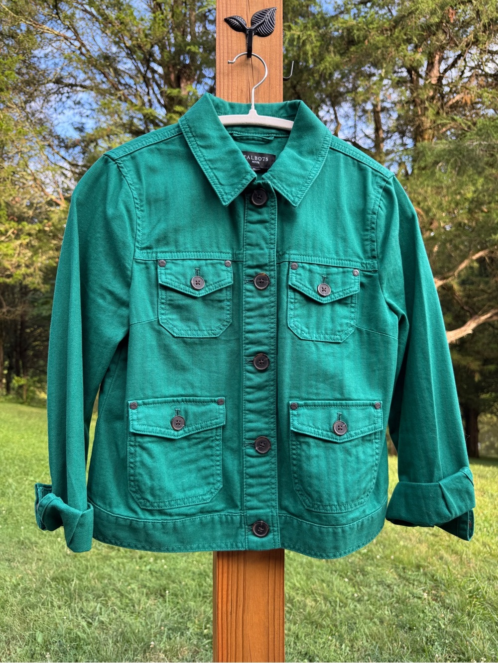 Talbots Green Utility Jacket Cotton